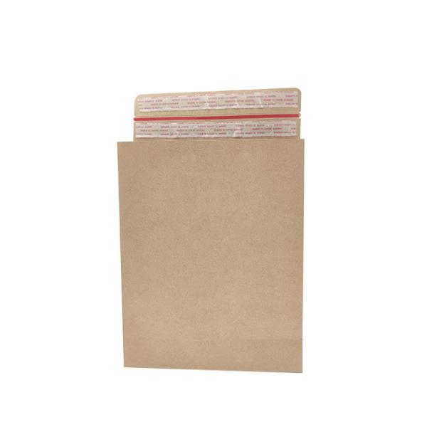 100% Biodegradable Kraft Mailer Paper Bag Self Adhesive Seal Sides And Bottom Gusset