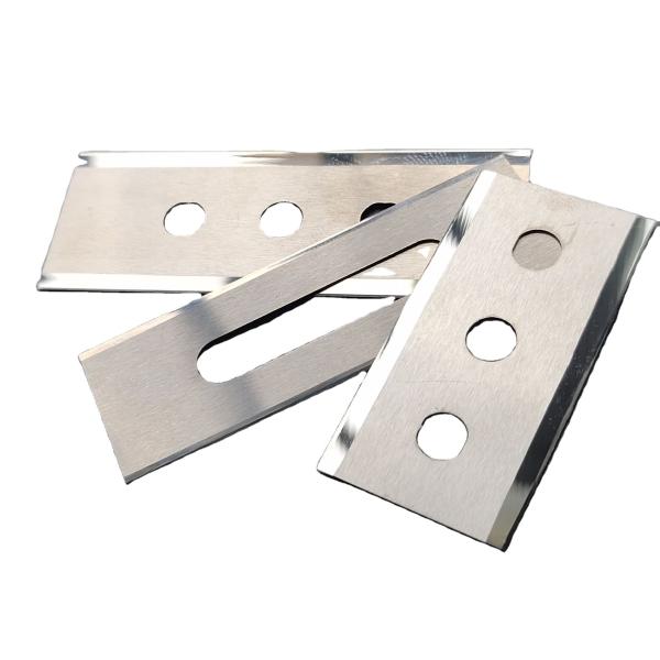 Industrial tungsten carbide razor blades film cutting knife double edge 3 hole slotted slitting blades
