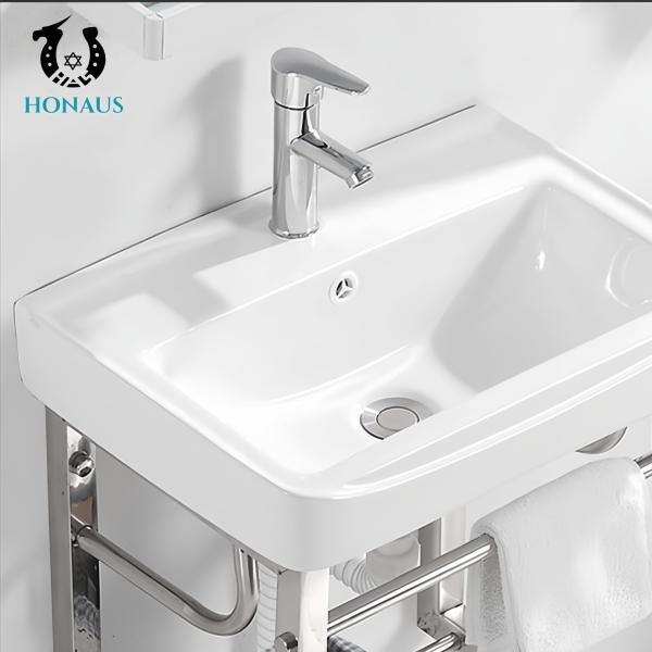 Small Bathroom Wall Hung Bain Shelf Mirror Available High Quality Ceramic Practical