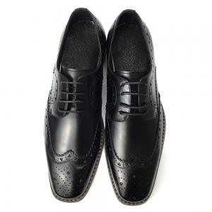 Mens Casual Leather Shoes / Mens Black Oxford Shoes Fashion Italian Style