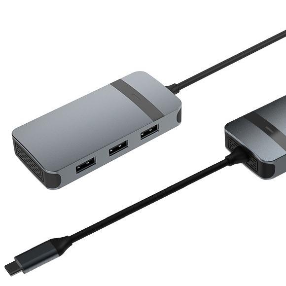 Quality 5 in 1 Aluminum USB type C Hub with Mutiple Ports 5Gbps Data Transfer Speed 3.5mm Audio Jack for sale