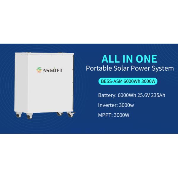 6kwh Lithium ion Battery All in One portable power station Hybrid Inverter 3kw