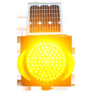 Yellow High Brightness 12V 7AH Solar Powered Traffic Lights Plastic