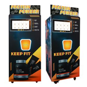 Protein Powder Vending Machine with Automatic Cup Dispensing Background Warning