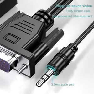 3.5mm Plug 1080P 1080i HDMI To VGA Adapter 1.2M 4ft HDVD AMP