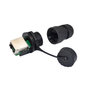 RJ45 Female Connector Panel Mount Waterproof IP68 Plug