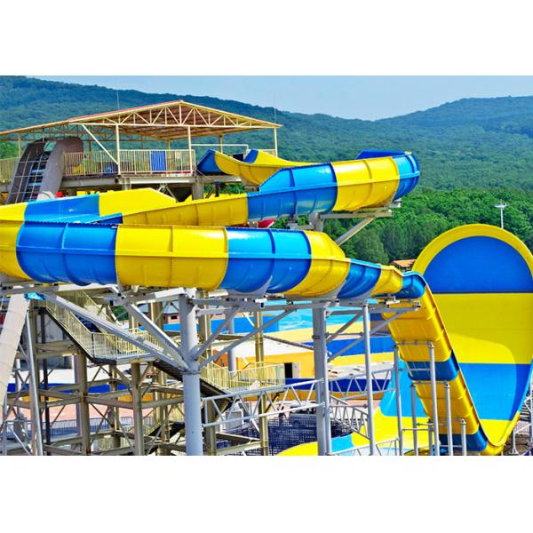 Outside Tornado Water Slide Playground For Amusement 1 Year Wanrranty