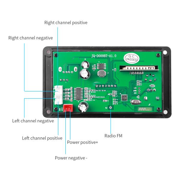 80W Amplifier Board Wireless Car Music Mp3 Decoder Player Handsfree Module DC 5V-26V FM Radio Audio Module