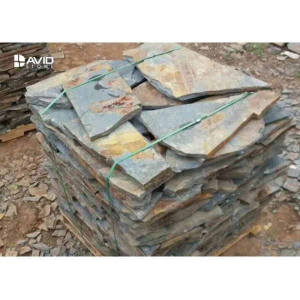 Light Yellow Slate Paving Stones Skidproof Irregular Size For External Floor