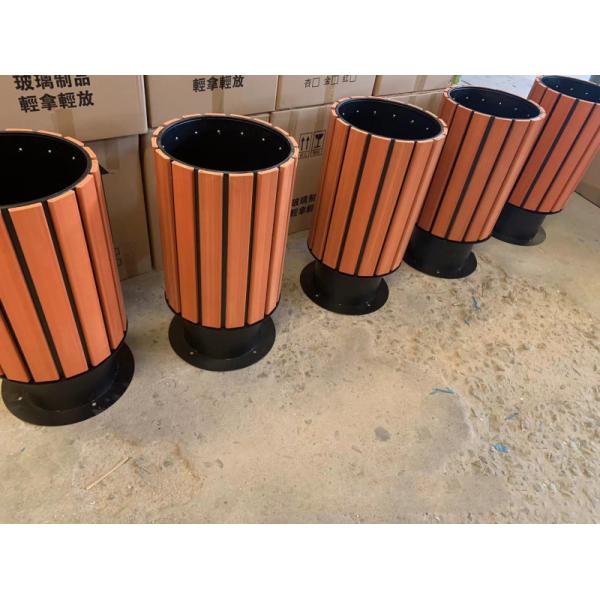 Outdoor Wood Trash Can Waste Recycle Bin Recycled Plastic Trash Cans