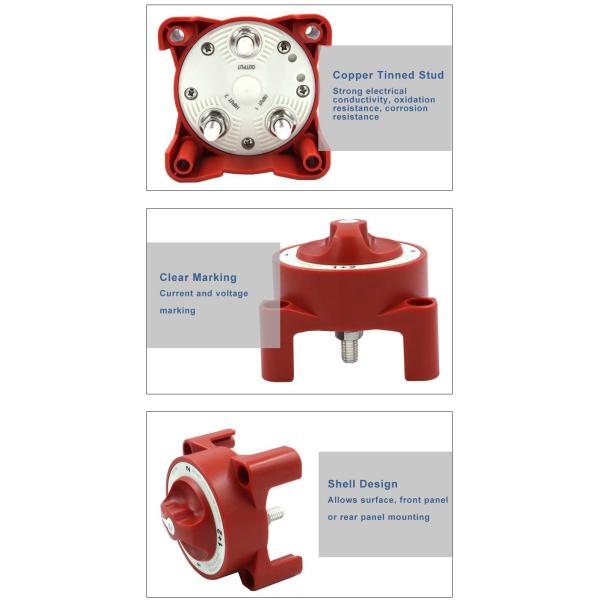 12-48V 350-600A Battery Isolation Switch Ignition Protection Marine Single Circuit