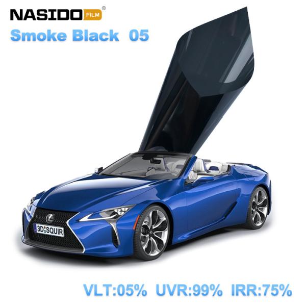 Heat Resistance Automotive Window Tint Smoke Black 05 5%VLT Corrosion Protection