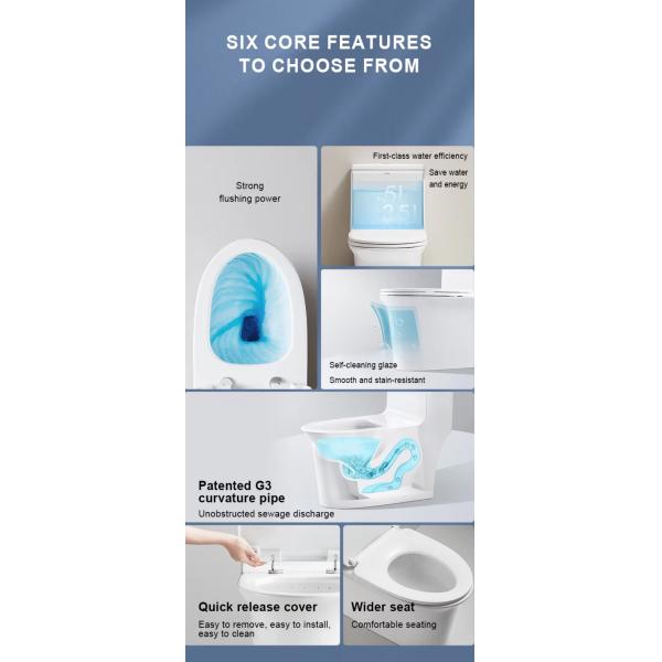 Bathroom Suite Siphonic Toilet Bowl Water Closet European Type One Piece OEM