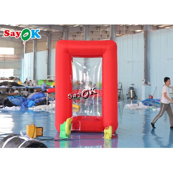 Custom Red Portable Inflatable Money Machine 1.8x1.8x2.7mH For Advertisement Event