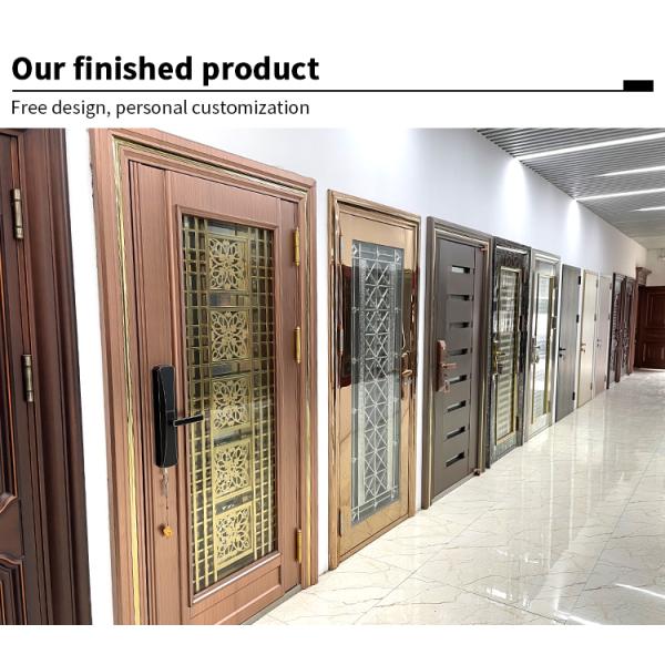 Modern Style High Quality Cast Steel Easy Pattern Power Coated Surface Swing Door for Villa