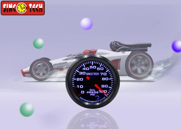 Quality PSI Unit Aftermarket Oil Pressure Gauge Sensor Kit 7 Colors Adjustable For Racing Cars for sale