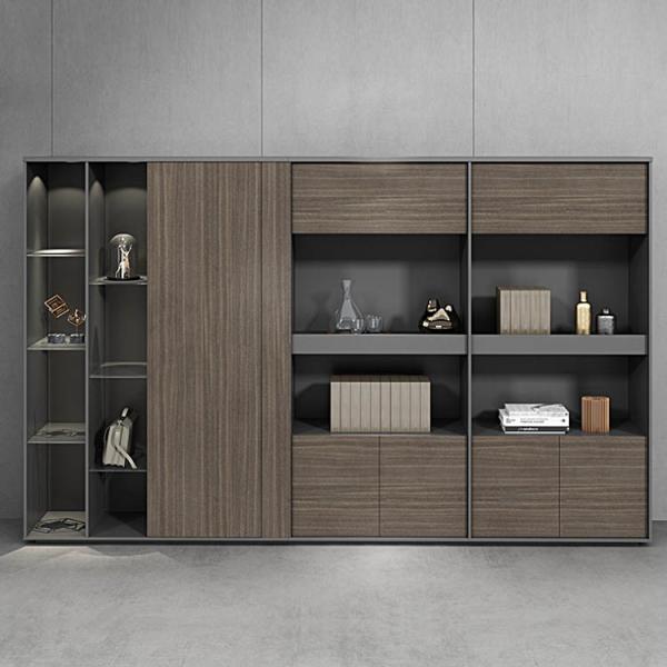 87 Inch Executive Office Wooden Filing Cabinets With Wardrobe