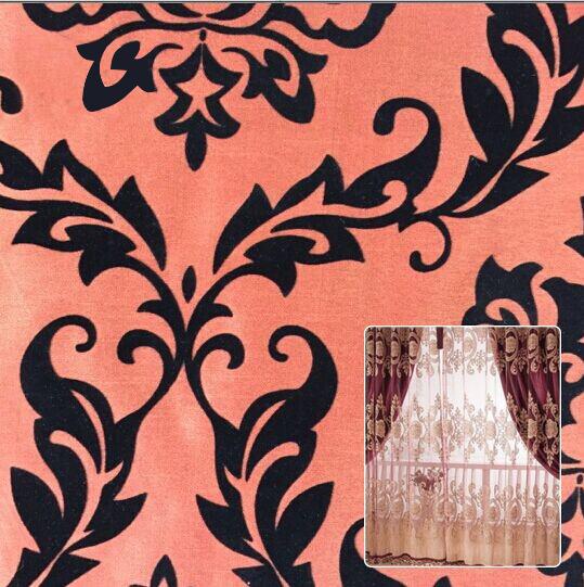 Quality Flocking Dupioni Fabric for window curtain fabric for sale