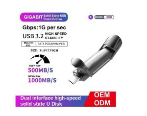 China OEM Portable Type-C Solid State Disks Sk USB 3.2 Flash Drive Provides a Read Speed of up to 550MB/S and a Write Speed of 1000MB/S 128GB SATA and Nvme wholesale
