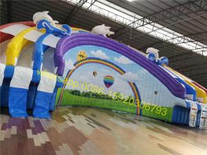 China rainbow giant water slide with pool wholesale