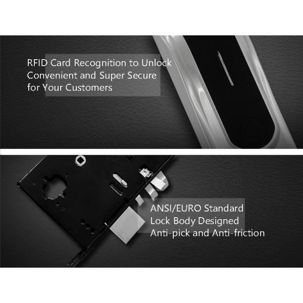 Smart Hotel Keyless Entry Door Lock , 304 Stainless Steel Electronic Front Door Lock