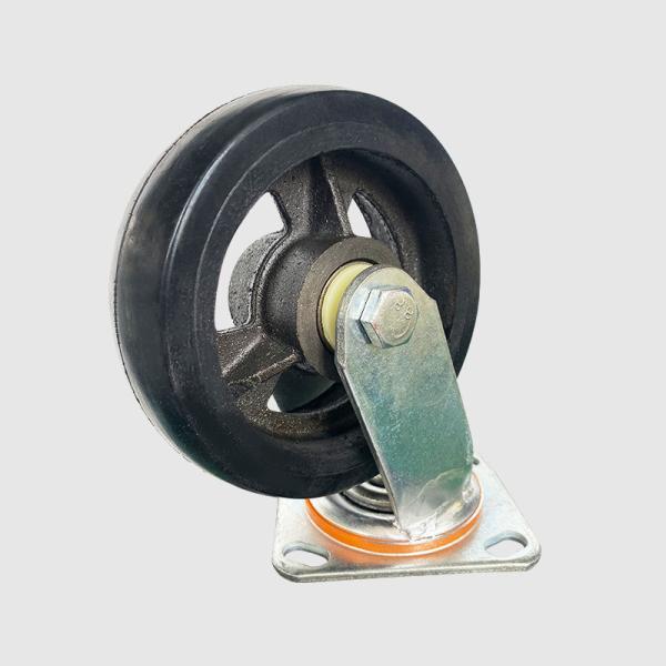4inch Heavy Duty Scaffold Double Ball Bearing Black Rubber Iron Steel Core Caster Wheel