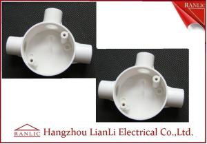 Three Way Round PVC Electrical Conduit Junction Box BS4568 Custom Made