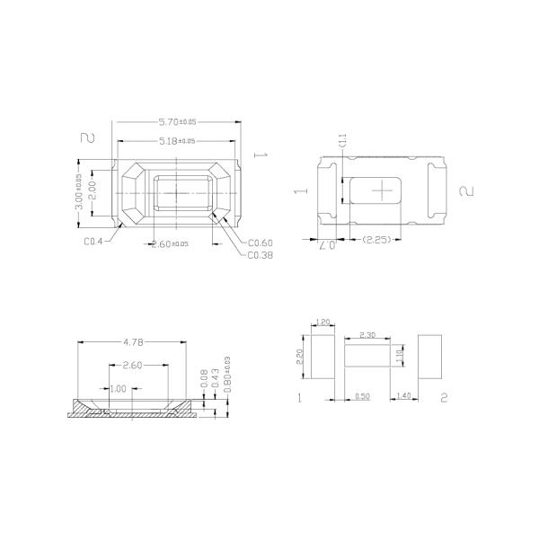 High bright 0.5W 0.2W 5730 SMD LED chip Red LED for Beauty Device Lighting