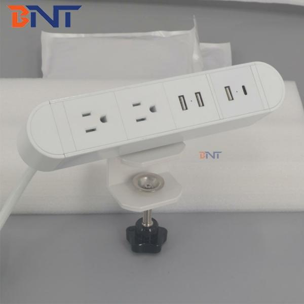 BNT outstnading Simplicity on table socket with USB-C clamped on edage of the table desktop socket for conference room