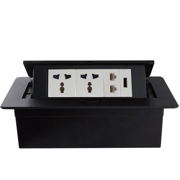 Quality Pop Up Type table mounted Data Socket Outlet european Power Socket with USB type c For Conference Table/desktop socket for sale