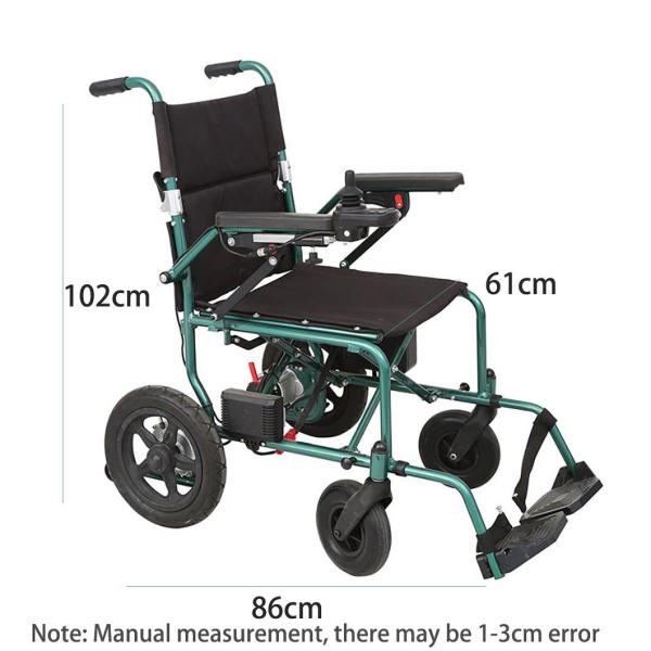Automatic Folding Power Electric Wheelchair with Strong Electromagnetic Brake and Carbon Steel Wheels