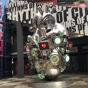 China Interactive Art Heart Shaped Sculpture Stainless Steel Electronic Customized wholesale