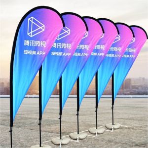 China Advertising Aluminium Feather Beach Flag 3.5m Eco Friendly Customized wholesale