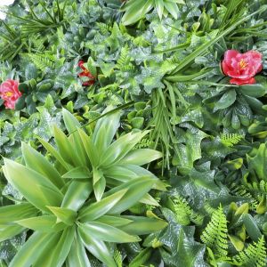 Wooden Frame Artificial Green Wall Indoor 42cm Waterproof