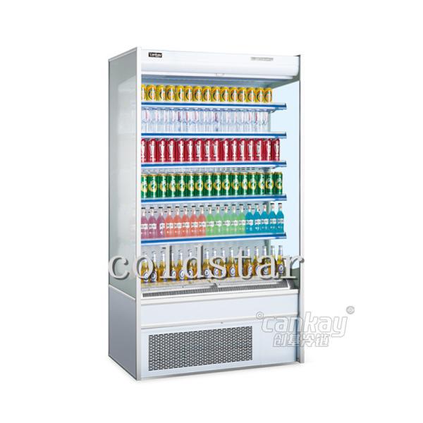 Quality Adjustable 4 Layers Supermarket Open Display Chiller with LED Lighting for sale