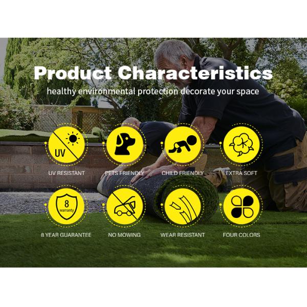 7000D PP Yarn Green Decorative Artificial Grass Mat For Wedding