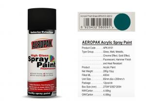 China AEROPAK brand fresh green 400ml acrylic Spray Paint with MSDS for car on sale