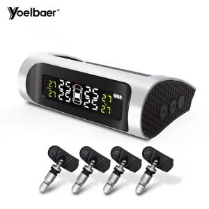 Solar Wireless TPMS Tire Pressure Monitoring System Display Temperature Warning