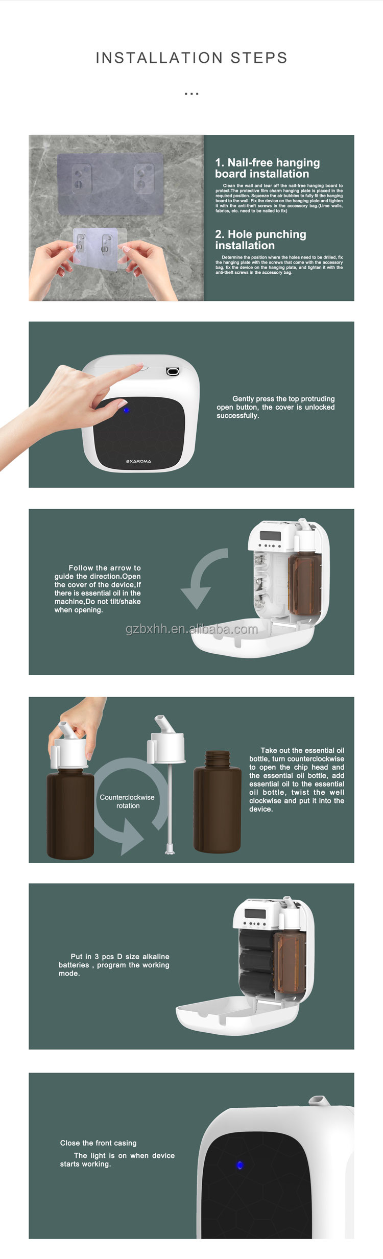 Electrostatic Battery Operated Scent Diffuser Plastic Aroma Home Diffuser OEM CE