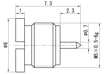 SMP Male RF Coaxial Connector – Light Detent, Microstrip Type, Thread Mounted