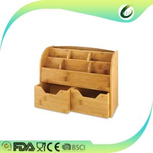 China fancy 100% tableware bamboo desk organizer wholesale