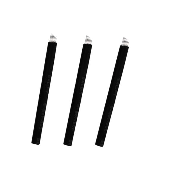 Black 7 Pins Permanent Makeup Eyebrow Liner Tattoo Blade