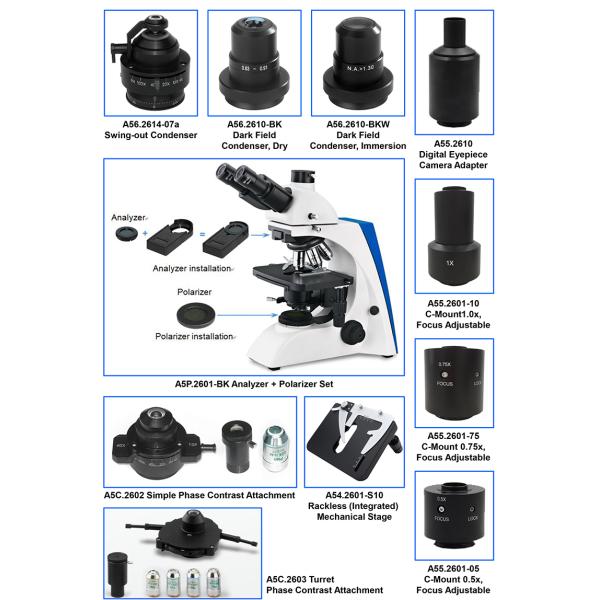 Mechanical Trinocualr Laboratory Metal Microscope Double Layer LED OPTO-EDU A12.2602 400X