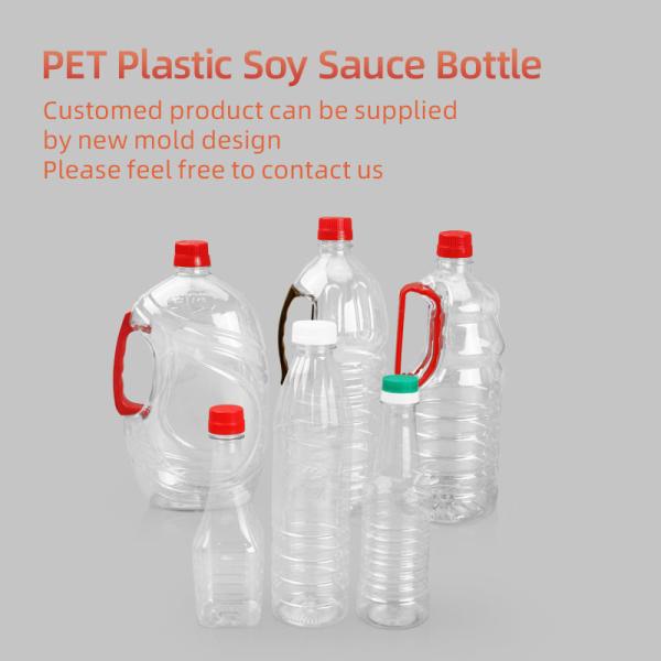 Clear Plastic Sauce Bottles Food Grade Cylinder Packaging 1000ml-1800ml Capacity