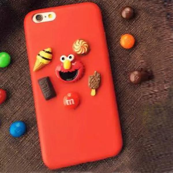 Soft PU DIY Funny Sesame Snack Back Cover Cell Phone Case For iPhone 7 6s Plus