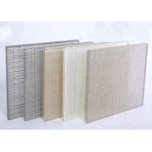 China Fabric Interlayer 4mm Non Reflective Tempered Laminated Glass Sheets wholesale