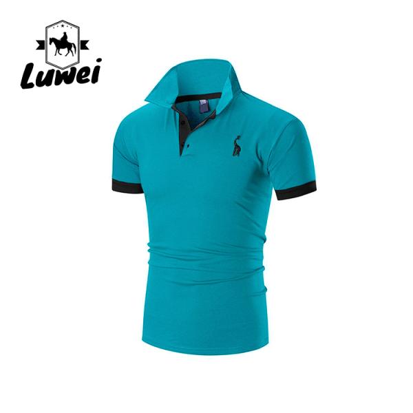Slim Fit 100 Cotton Polo Shirts Quick Drying Outdoor Short Sleeve