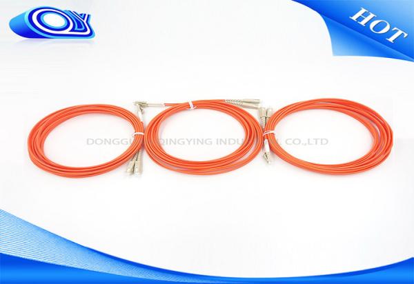 Quality Orange cable OM2 fiber optical cables 50 / 125 Multimode , Fiber Optic LC - SC Patch Cord for sale