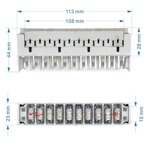 ABS PBT Terminal Block Interface Modules For 3 Pole Gas Tube Arrester