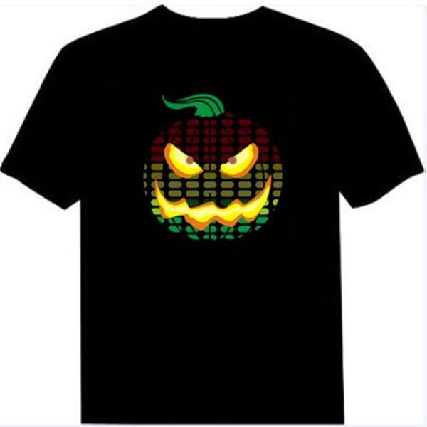 Quality Voice Control Light Up LED T Shirt 100% Cotton Round Neck For Adults for sale